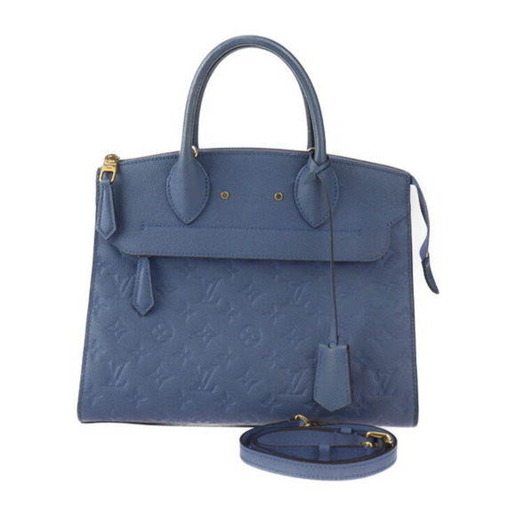 LOUIS VUITTON Blue Monogram Leather Tote Bag - Picture 1 of 10